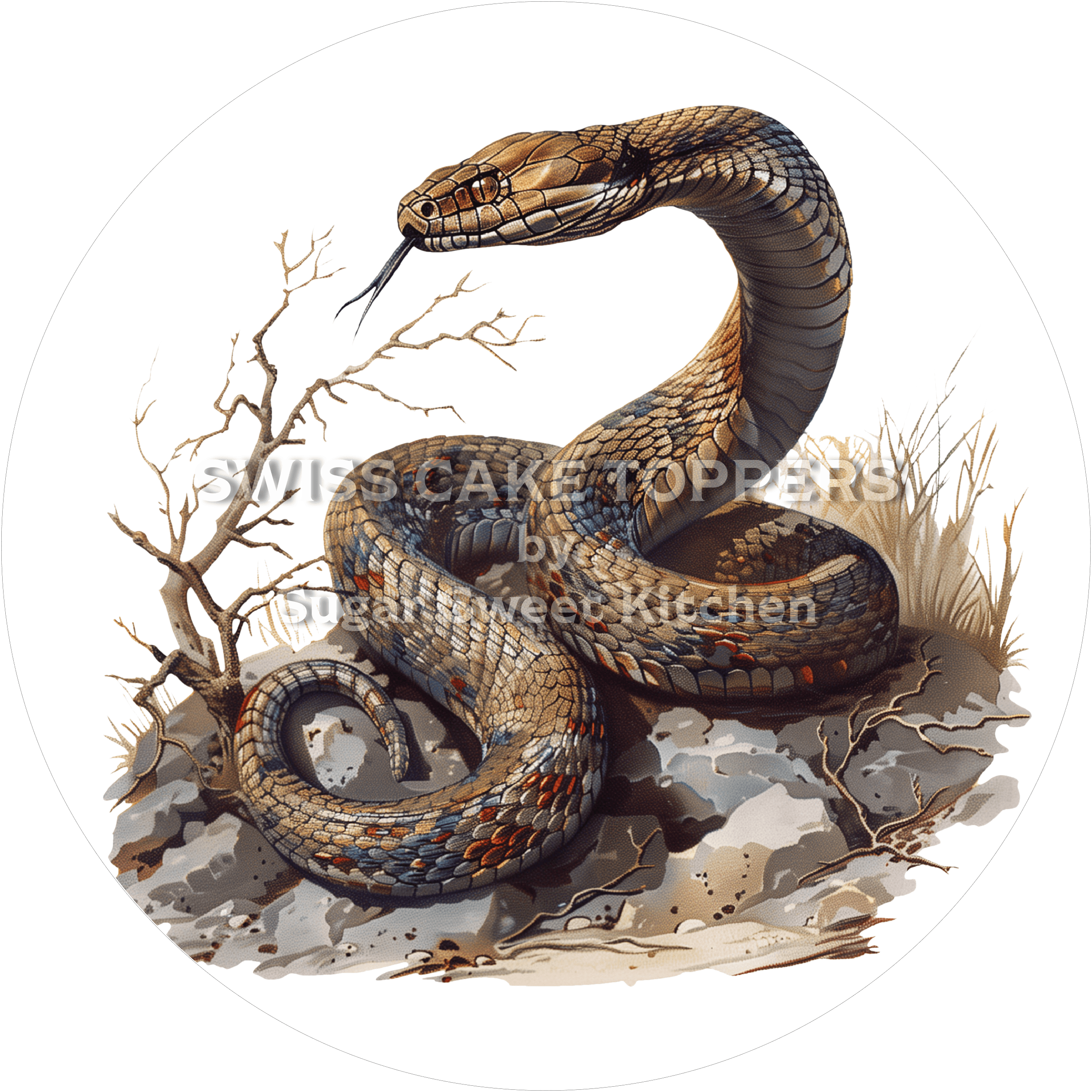 Schöner Schlangen-Tortenaufleger10 - personalisierbar - Fondant- Torten- & Cupcakeaufleger Sugar Sweet Kitchen