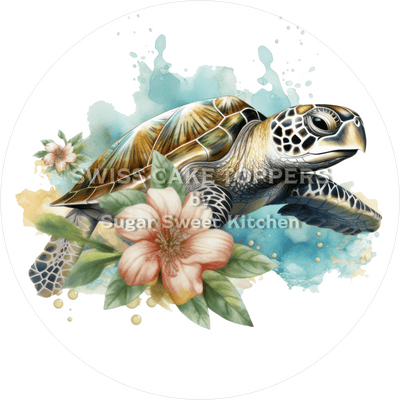 Schöner Turtle-Tortenaufleger7 - personalisierbar