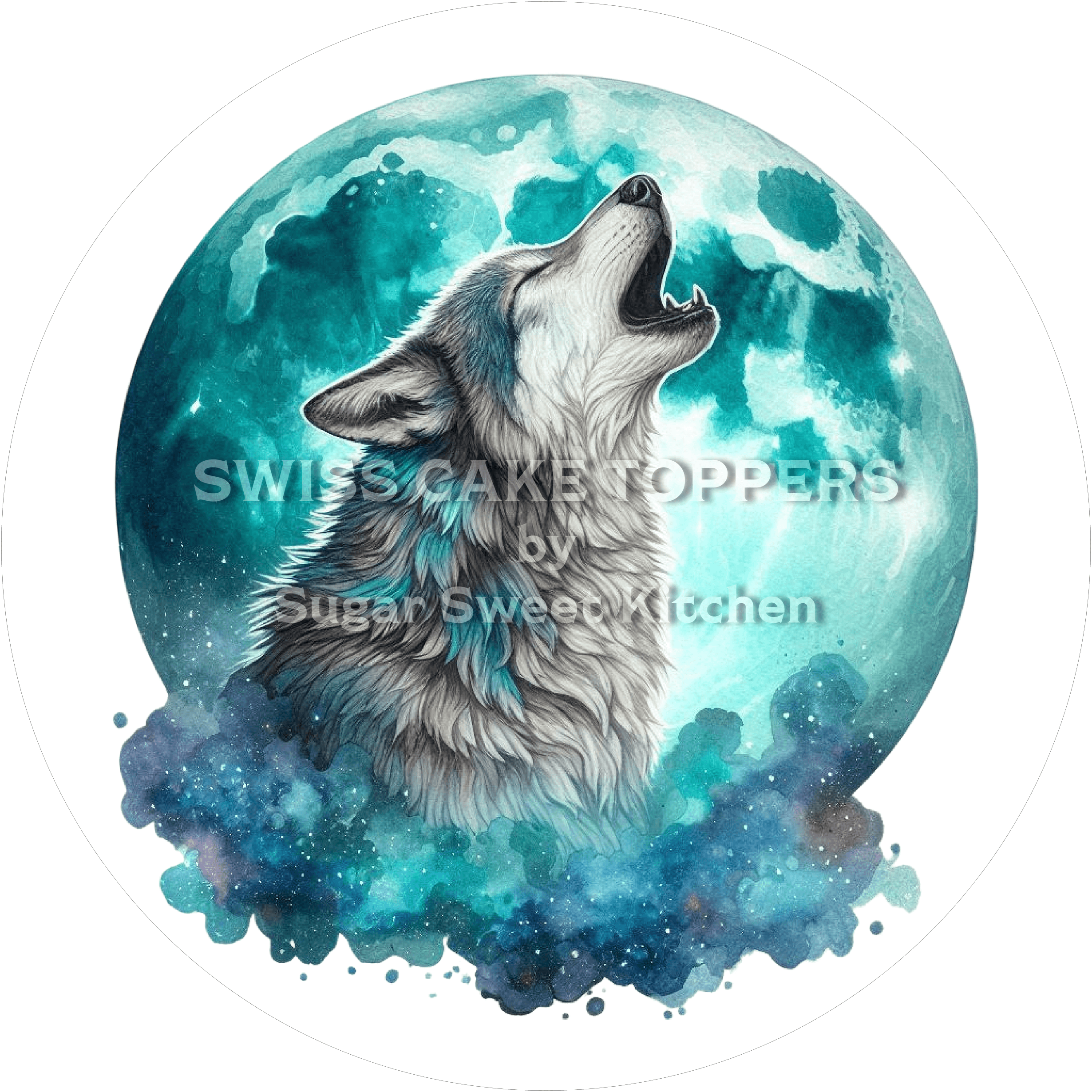 Schöner Wolf-Tortenaufleger4 - personalisierbar - Fondant- Torten- & Cupcakeaufleger Sugar Sweet Kitchen
