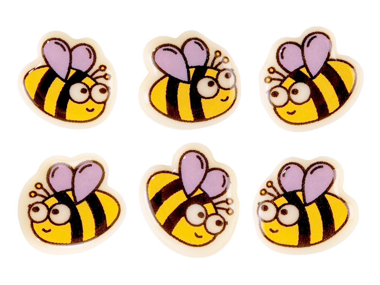 Schokoladendekor Bienen weiß / 30 Stück - Schokolade Sugar Sweet Kitchen