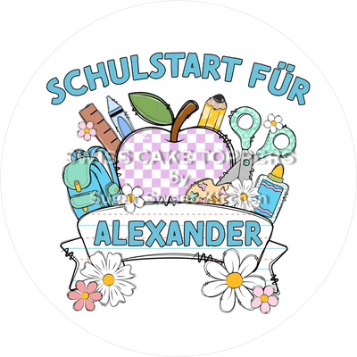 Schulstart-Tortenaufleger4 mit Namen