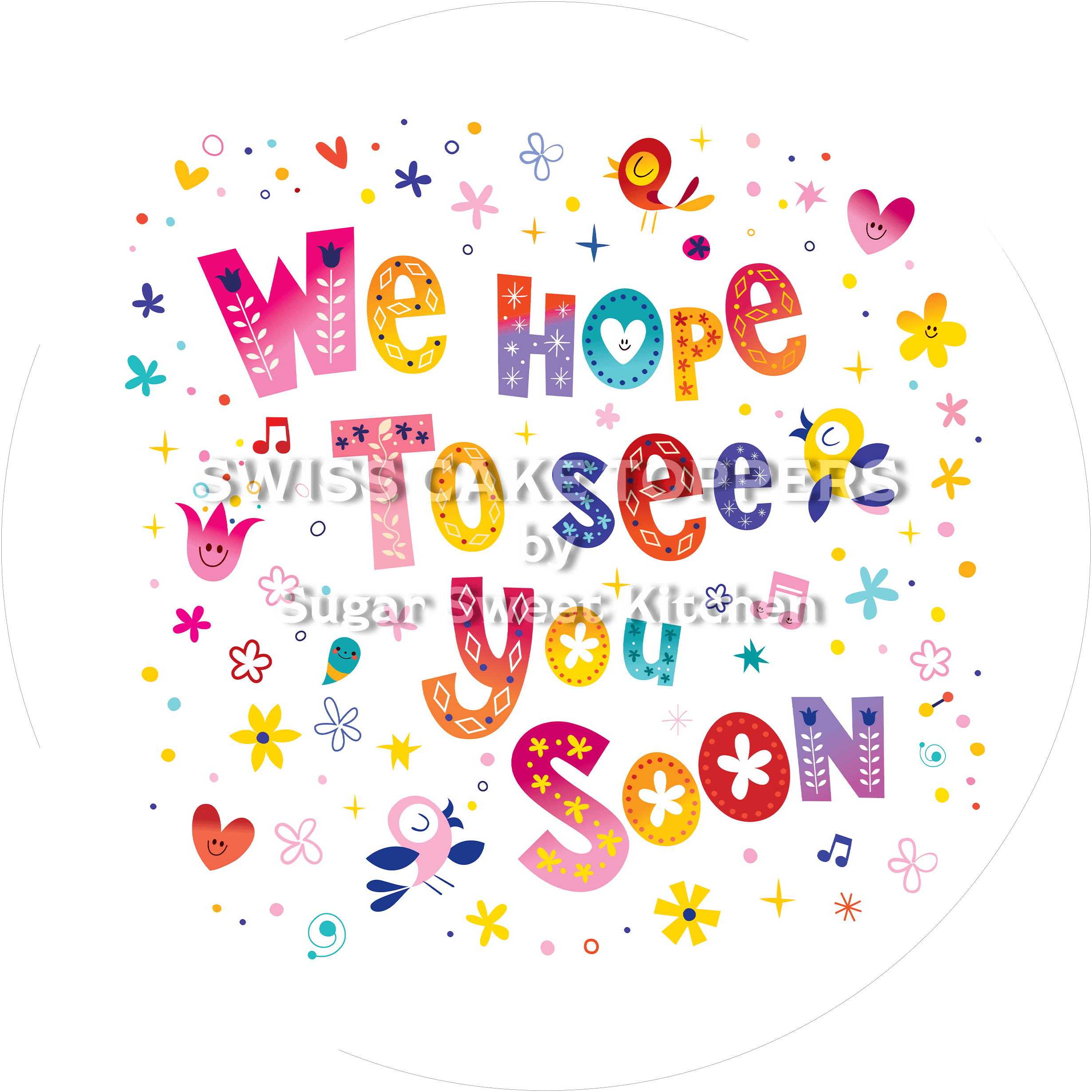 See You Soon-Abschieds-Tortenaufleger - Bye8 - personalisierbar - Fondant- Torten- & Cupcakeaufleger Sugar Sweet Kitchen