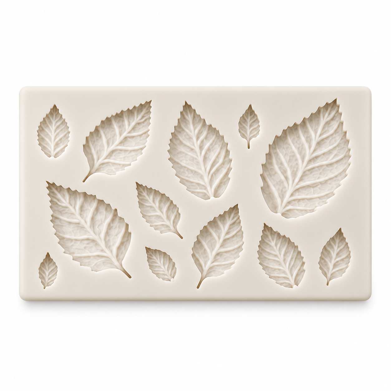 Silikonform Blätter eckig / 9,5 x 6,3cm - Silikonformen Sugar Sweet Kitchen