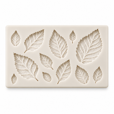 Silikonform Blätter eckig  / 9,5 x 6,3cm