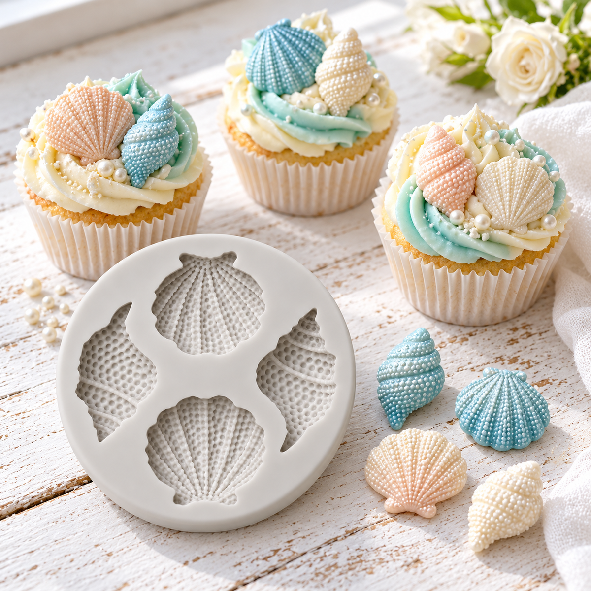 Silikonform Muscheln / 6,6cm - Silikonformen Sugar Sweet Kitchen
