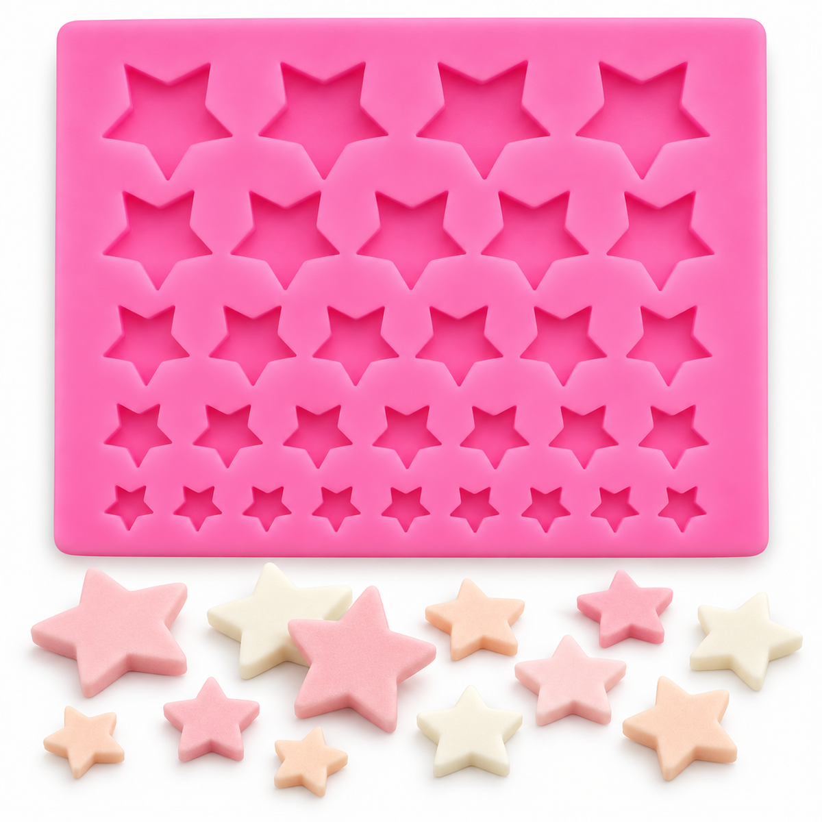 Silikonform Sterne eckig / 9,2cm - Silikonformen Sugar Sweet Kitchen