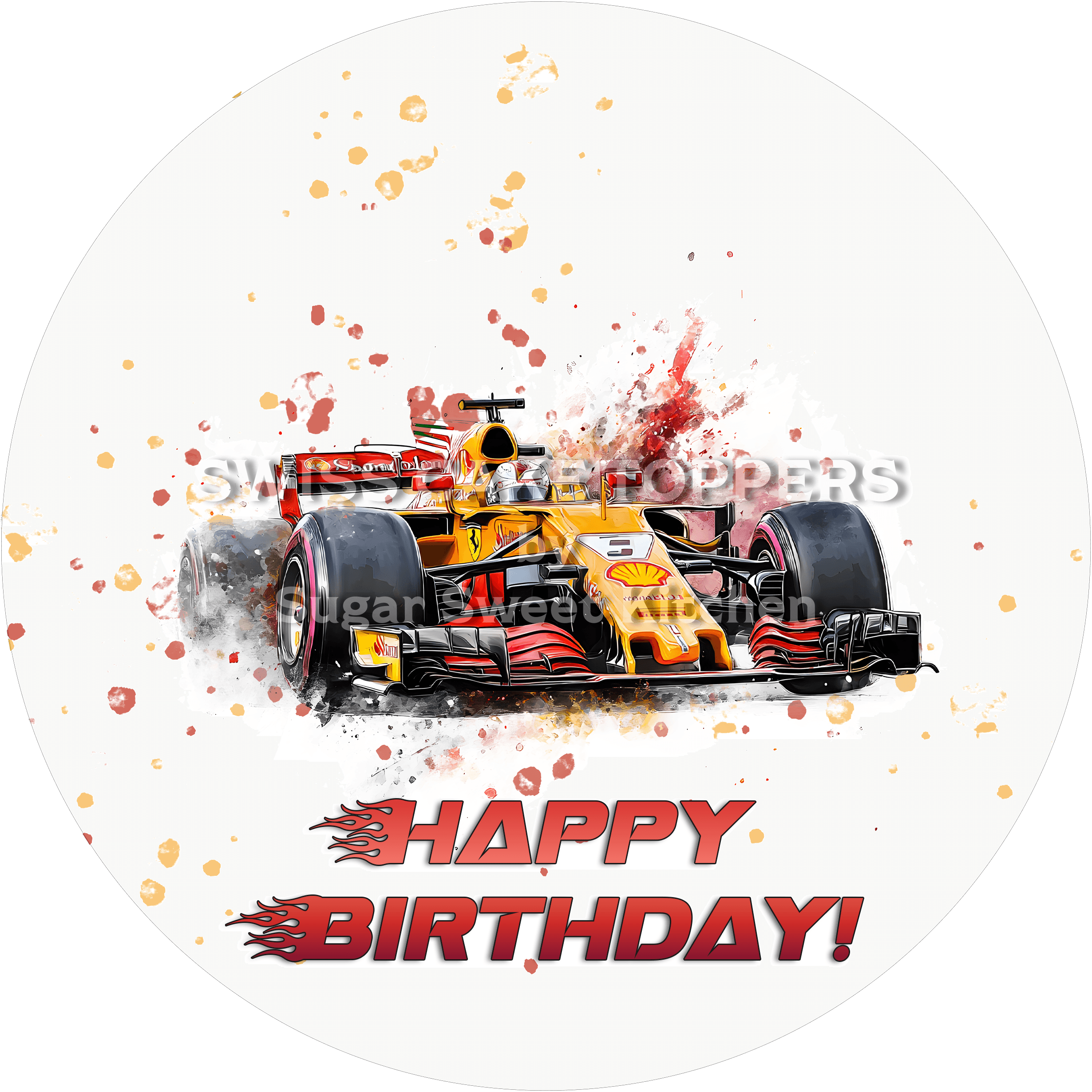 Sport-Tortenaufleger CarRacing2 - personalisierbar - Fondant- Torten- & Cupcakeaufleger Sugar Sweet Kitchen