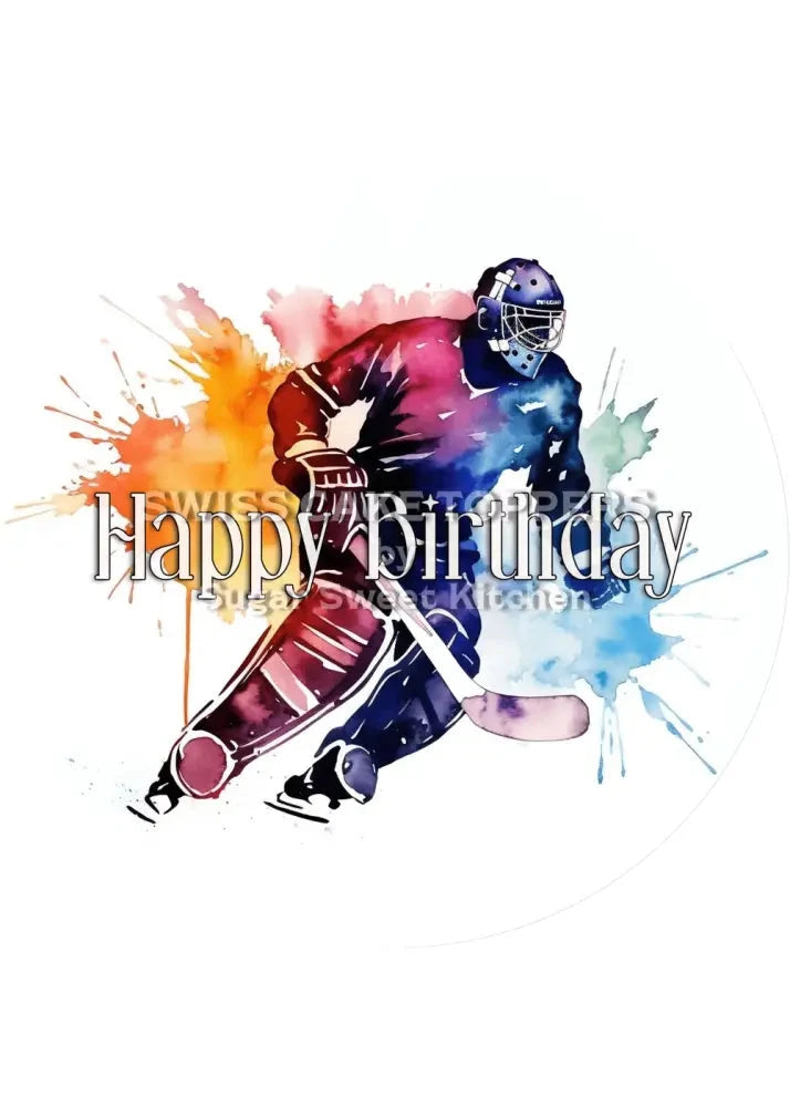 Sport-Tortenaufleger Eishockey1 - personalisierbar - Fondant- Torten- & Cupcakeaufleger Sugar Sweet Kitchen