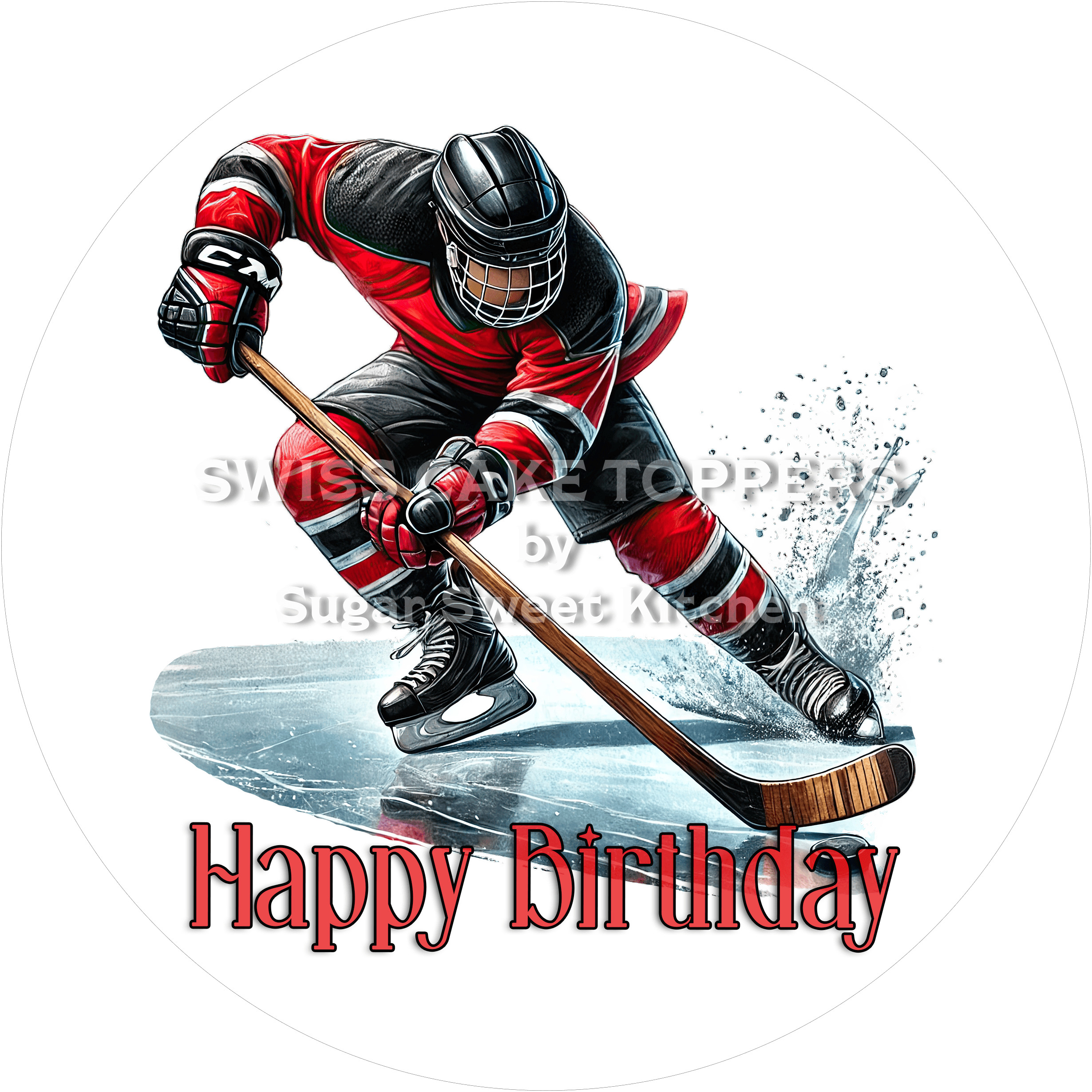 Sport-Tortenaufleger Eishockey8 - personalisierbar - Fondant- Torten- & Cupcakeaufleger Sugar Sweet Kitchen