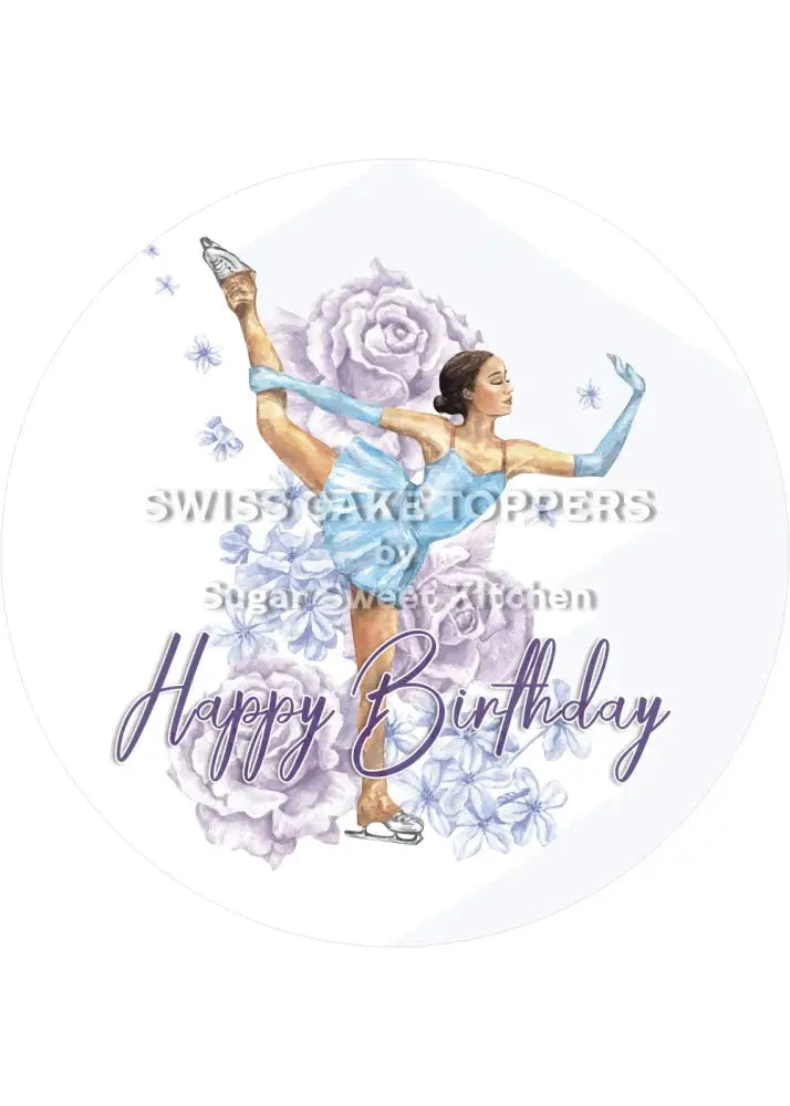 Sport-Tortenaufleger Eiskunstlauf6 - personalisierbar - Fondant- Torten- & Cupcakeaufleger Sugar Sweet Kitchen