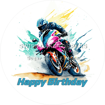 Sport-Tortenaufleger MotoRacing3 - personalisierbar