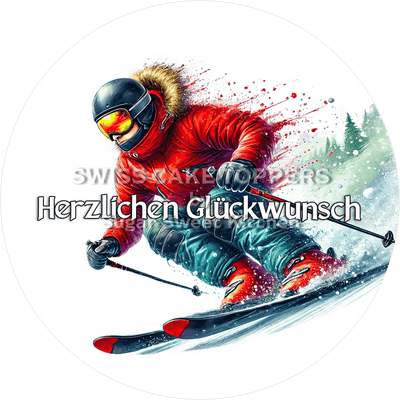 Sport-Tortenaufleger Skifahren1 - personalisierbar