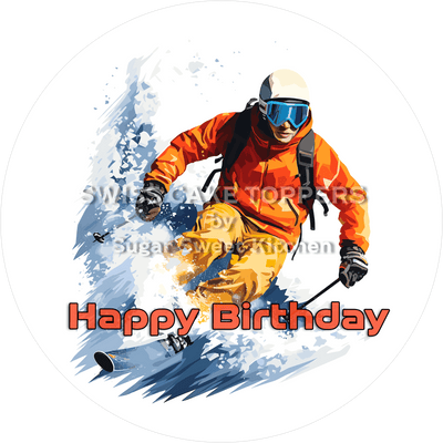 Sport-Tortenaufleger Skifahren3 - personalisierbar