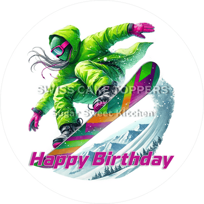 Sport-Tortenaufleger Snowboard1 - personalisierbar