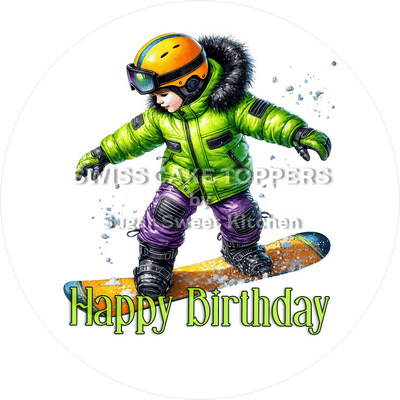 Sport-Tortenaufleger Snowboard2 - personalisierbar