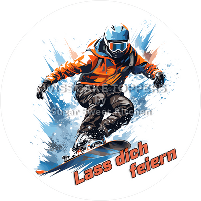 Sport-Tortenaufleger Snowboard4 - personalisierbar