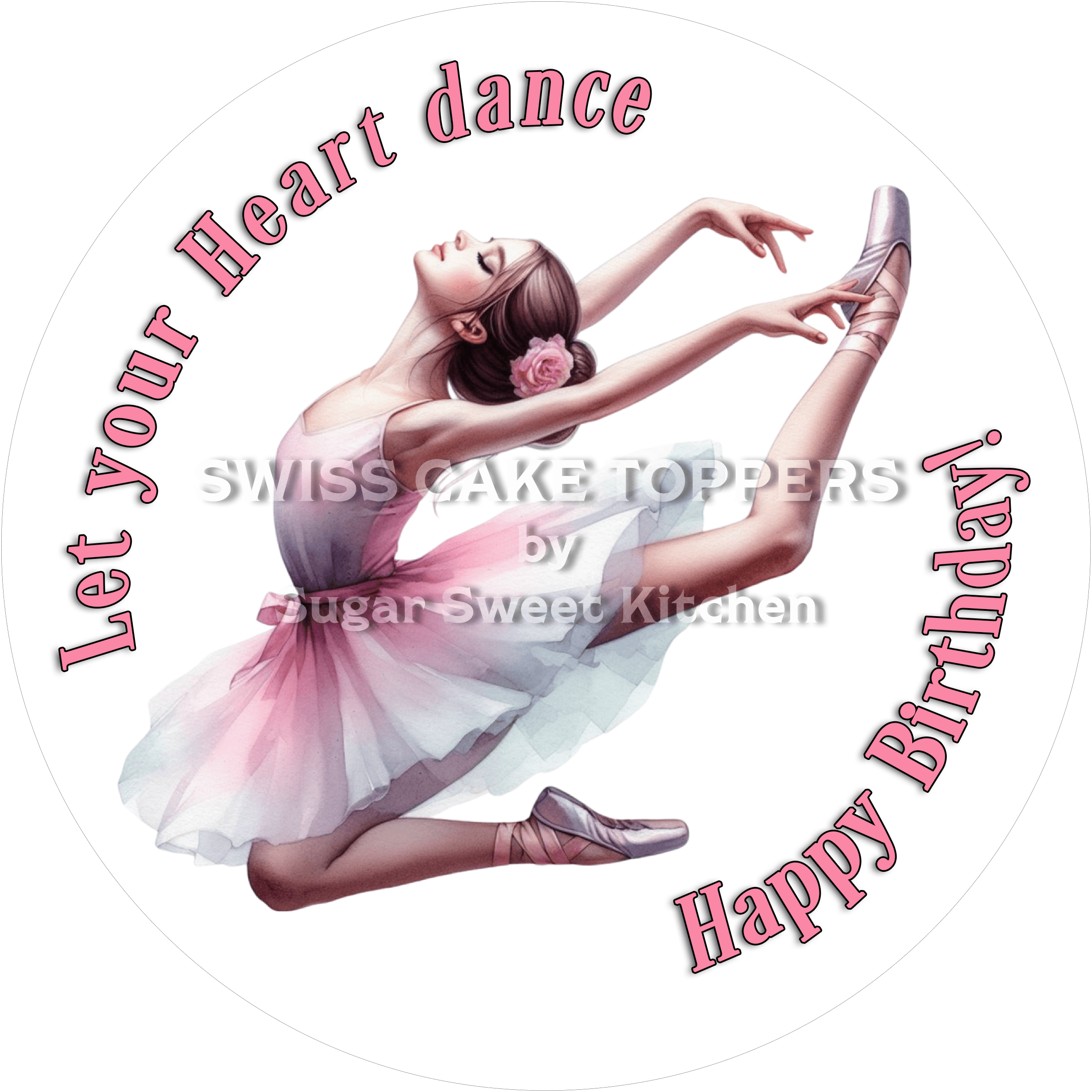 Sport-Tortenaufleger Tanzen9 - personalisierbar - Fondant- Torten- & Cupcakeaufleger Sugar Sweet Kitchen