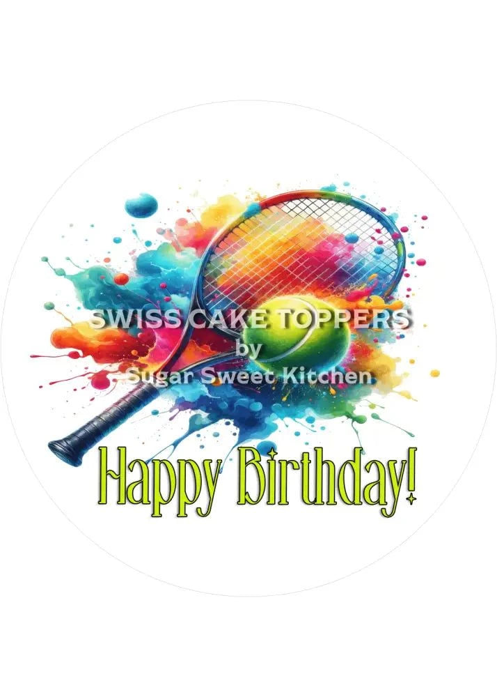 Sport-Tortenaufleger Tennis1- personalisierbar - Fondant- Torten- & Cupcakeaufleger Sugar Sweet Kitchen