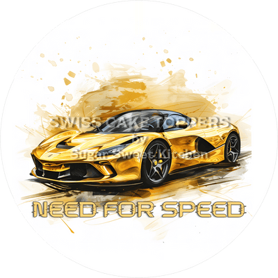 Sportlicher Auto-Tortenaufleger10  - personalisierbar