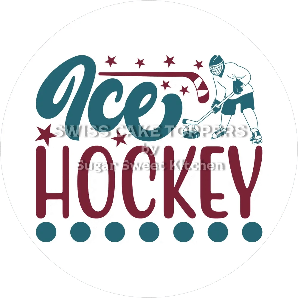 Sportlicher Eishockey-Tortenaufleger5 - personalisierbar - Fondant- Torten- & Cupcakeaufleger Sugar Sweet Kitchen