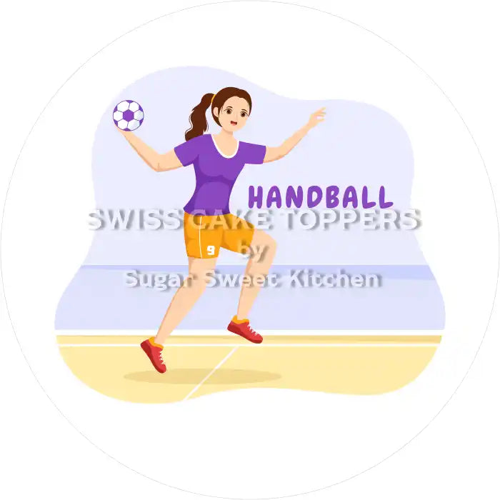 Sportlicher Handball-Tortenaufleger4 - personalisierbar - Fondant- Torten- & Cupcakeaufleger Sugar Sweet Kitchen