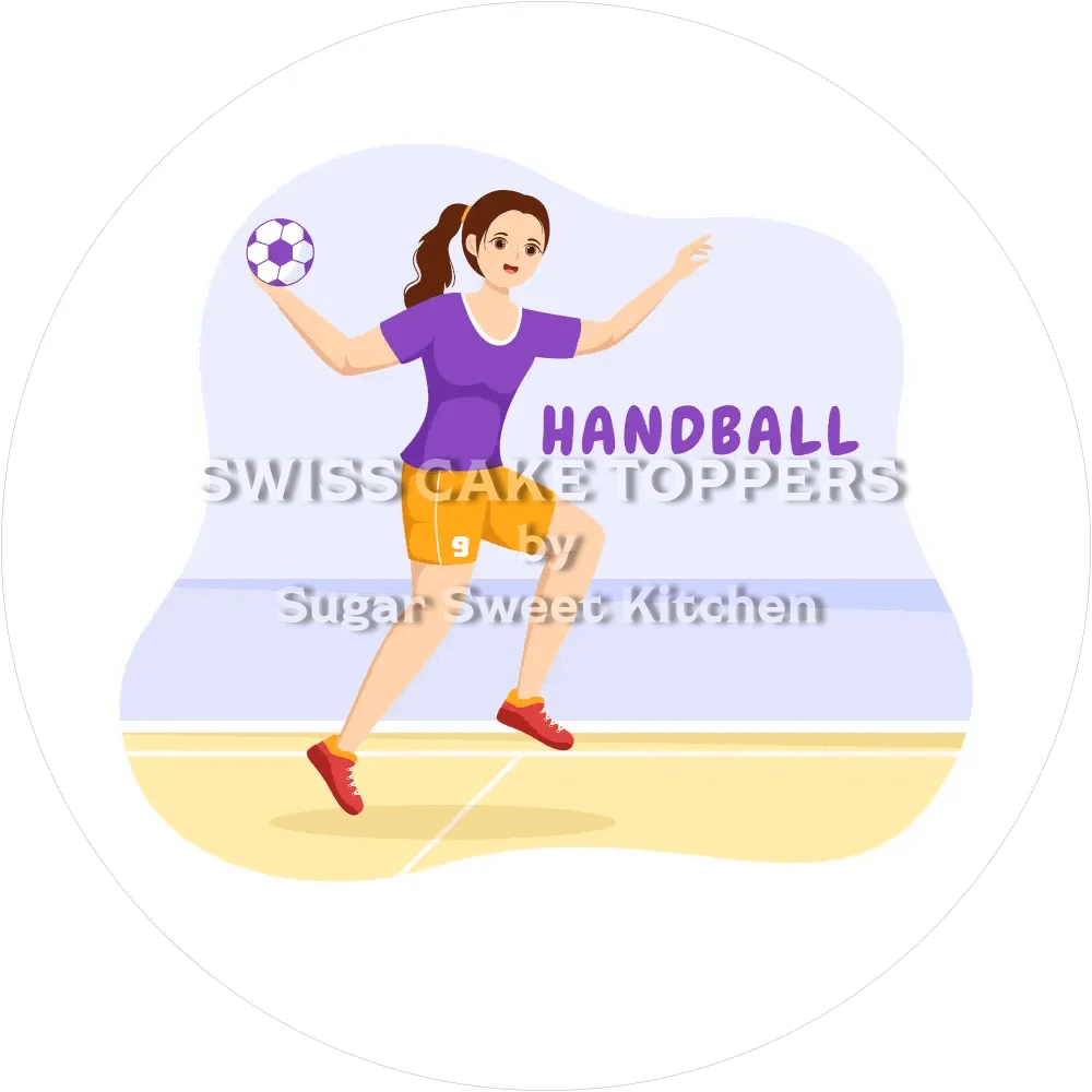Sportlicher Handball-Tortenaufleger4 - personalisierbar - Fondant- Torten- & Cupcakeaufleger Sugar Sweet Kitchen