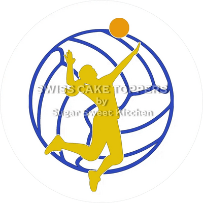 Sportlicher Volleyball-Tortenaufleger11 -  personalisierbar