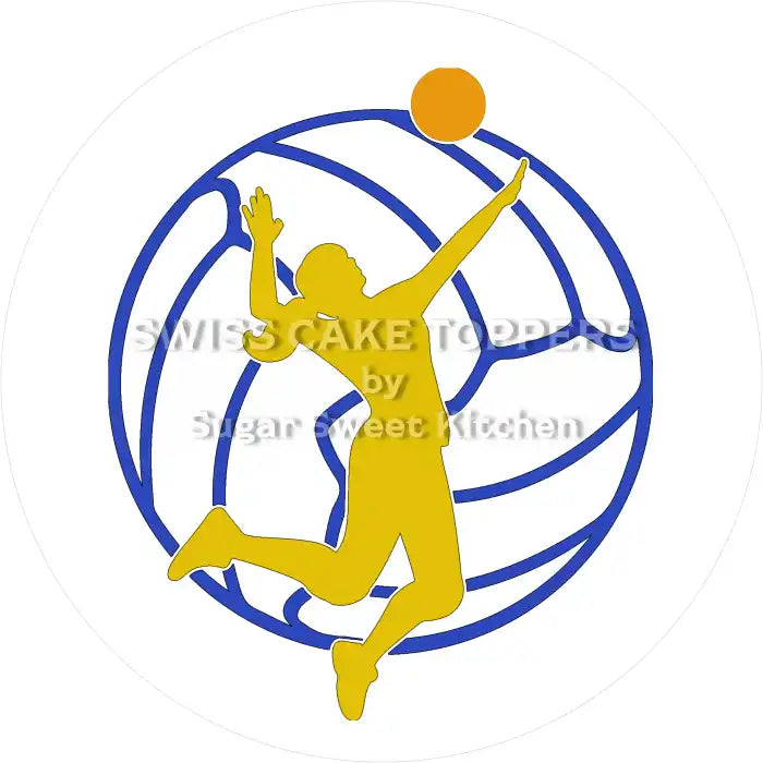 Sportlicher Volleyball-Tortenaufleger11 - personalisierbar - Fondant- Torten- & Cupcakeaufleger Sugar Sweet Kitchen