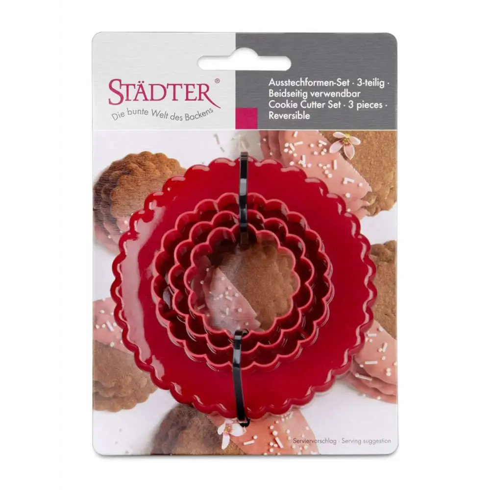 Städter Ausstecher rund gewellt / 3Stk. - Keksausstecher Sugar Sweet Kitchen