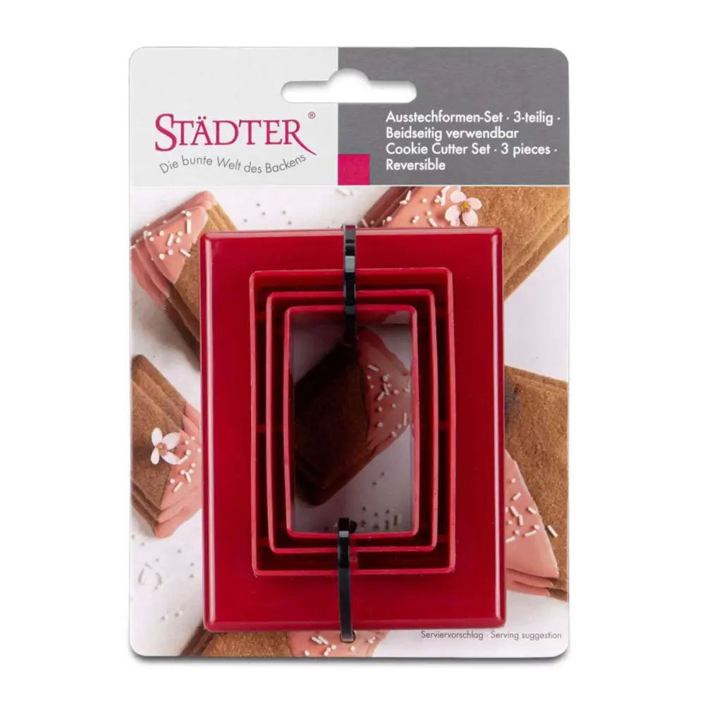 Städter Ausstecher-Set rechteckig glatt / 3Stk. - Keksausstecher Sugar Sweet Kitchen
