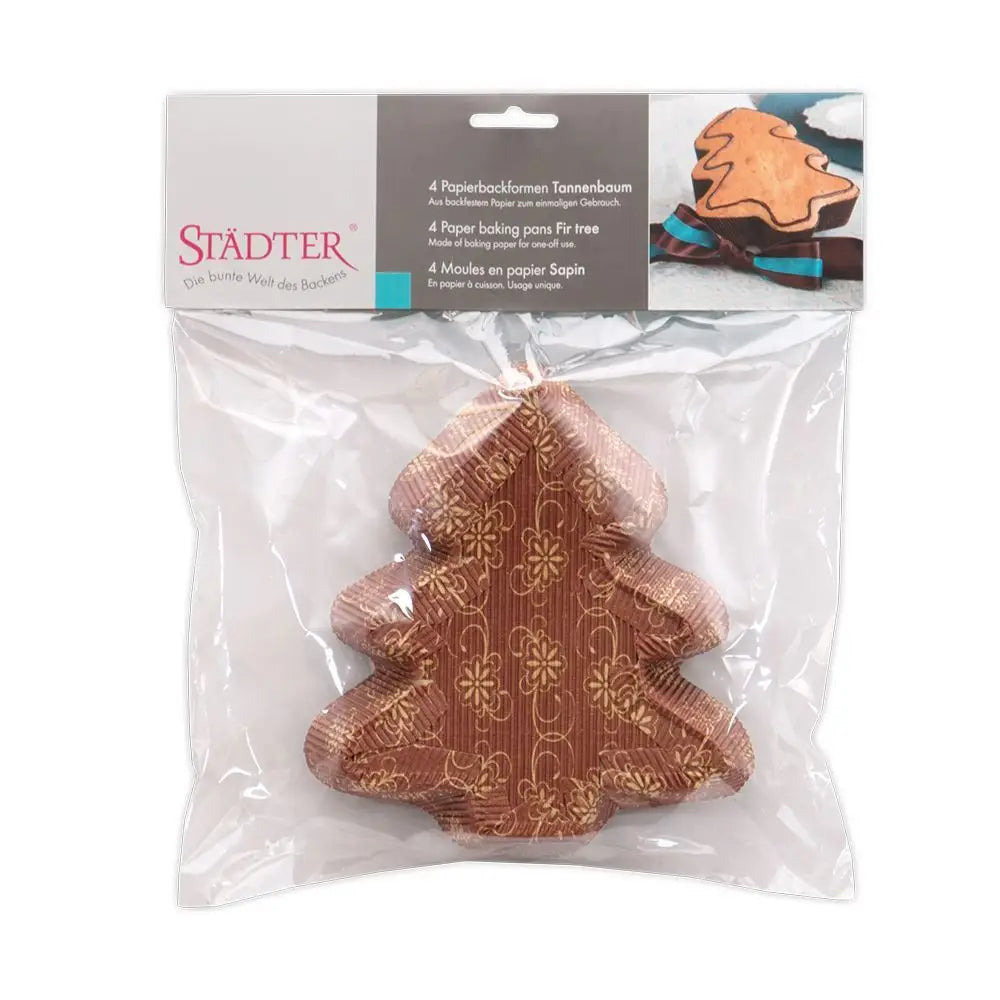 Städter Papierbackform Tannenbaum / 4Stk. - Einwegbackform Sugar Sweet Kitchen