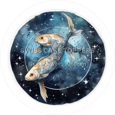 Sternzeichen Fische-Tortenaufleger3 - personalisierbar
