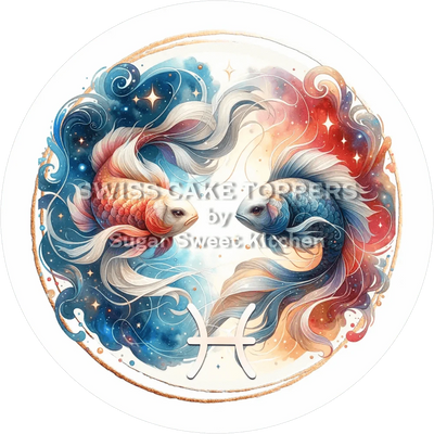 Sternzeichen Fische-Tortenaufleger4 - personalisierbar