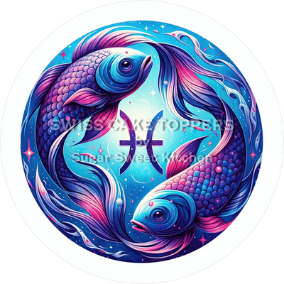 Sternzeichen Fische-Tortenaufleger5 - personalisierbar