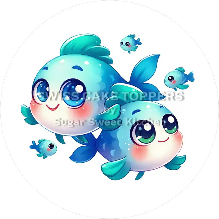 Sternzeichen Fische-Tortenaufleger6 - personalisierbar - Fondant- Torten- & Cupcakeaufleger Sugar Sweet Kitchen
