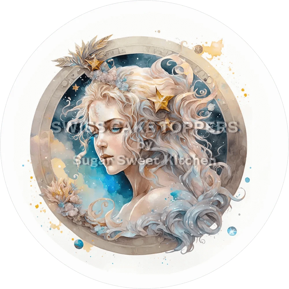 Sternzeichen Jungfrau-Tortenaufleger2 - personalisierbar - Fondant- Torten- & Cupcakeaufleger Sugar Sweet Kitchen