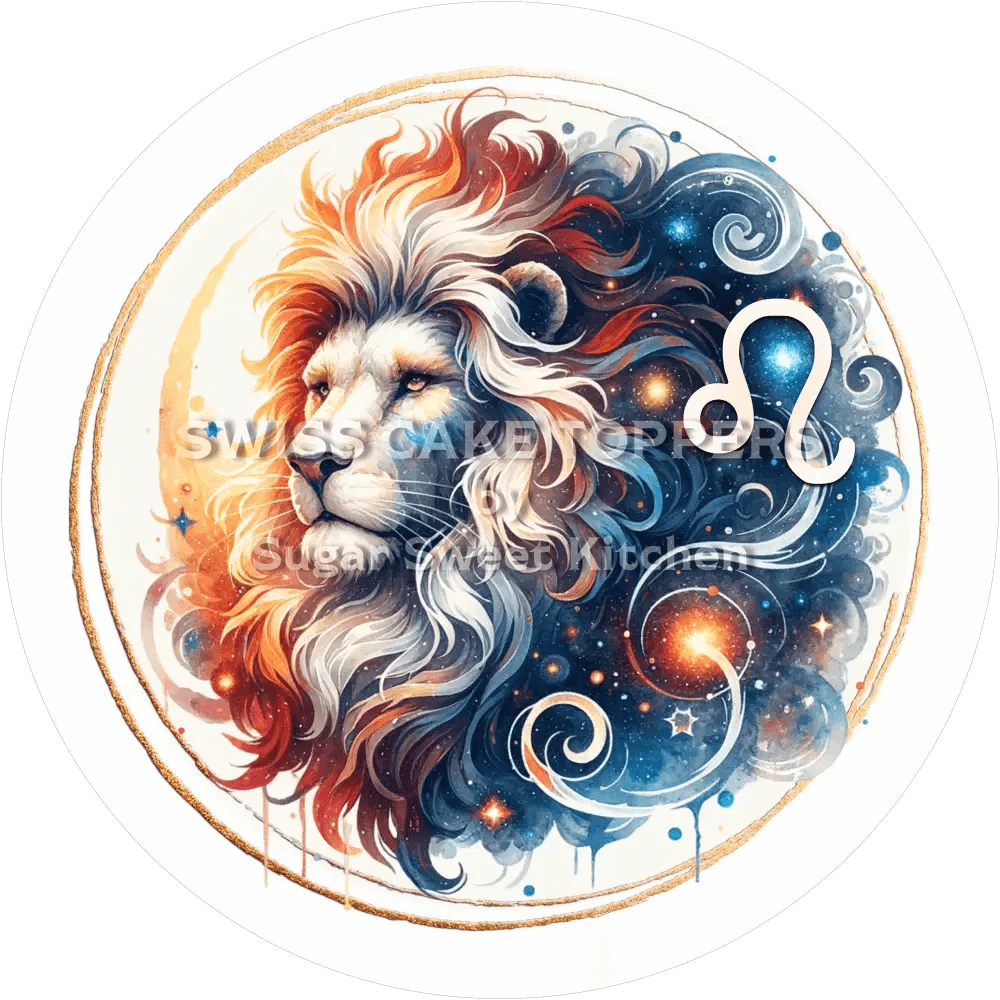 Sternzeichen Löwe-Tortenaufleger4 - personalisierbar - Fondant- Torten- & Cupcakeaufleger Sugar Sweet Kitchen