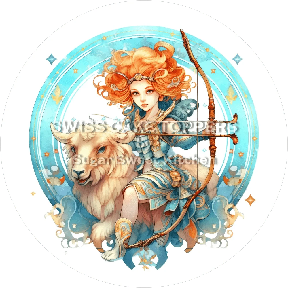 Sternzeichen Schütze-Tortenaufleger2 - personalisierbar - Fondant- Torten- & Cupcakeaufleger Sugar Sweet Kitchen