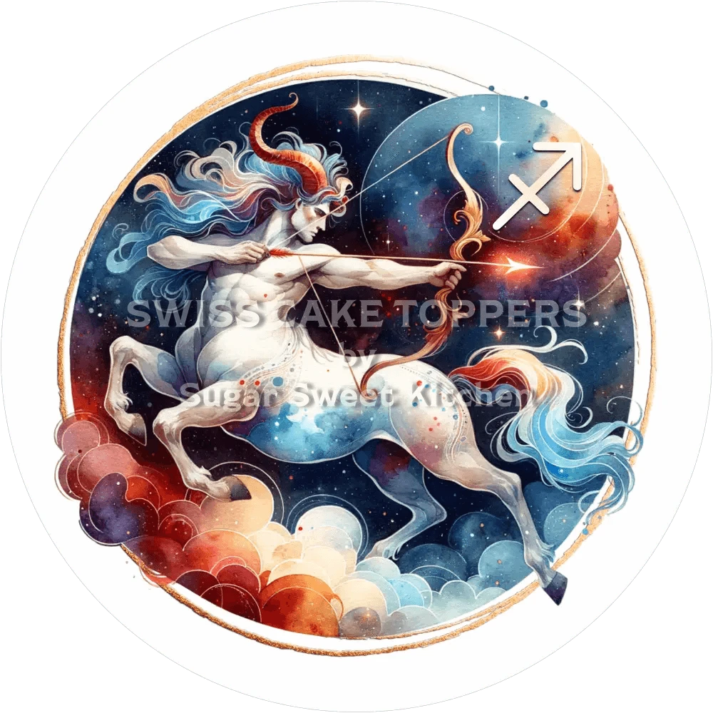 Sternzeichen Schütze-Tortenaufleger4 - personalisierbar - Fondant- Torten- & Cupcakeaufleger Sugar Sweet Kitchen