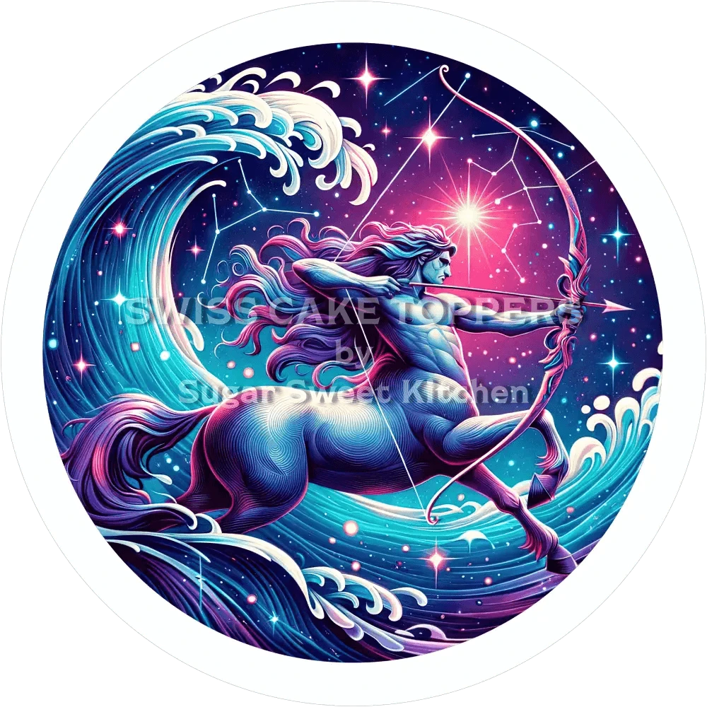 Sternzeichen Schütze-Tortenaufleger5 - personalisierbar - Fondant- Torten- & Cupcakeaufleger Sugar Sweet Kitchen