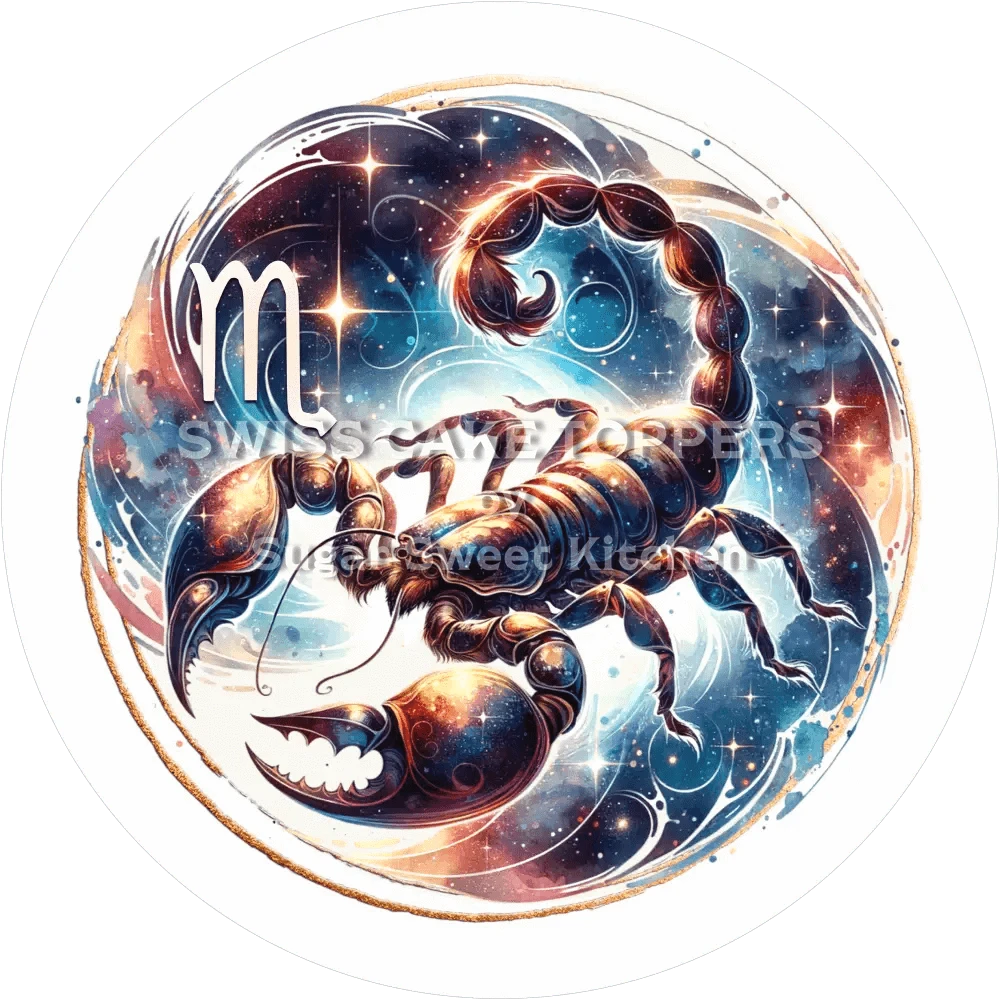 Sternzeichen Skorpion-Tortenaufleger4 - personalisierbar - Fondant- Torten- & Cupcakeaufleger Sugar Sweet Kitchen