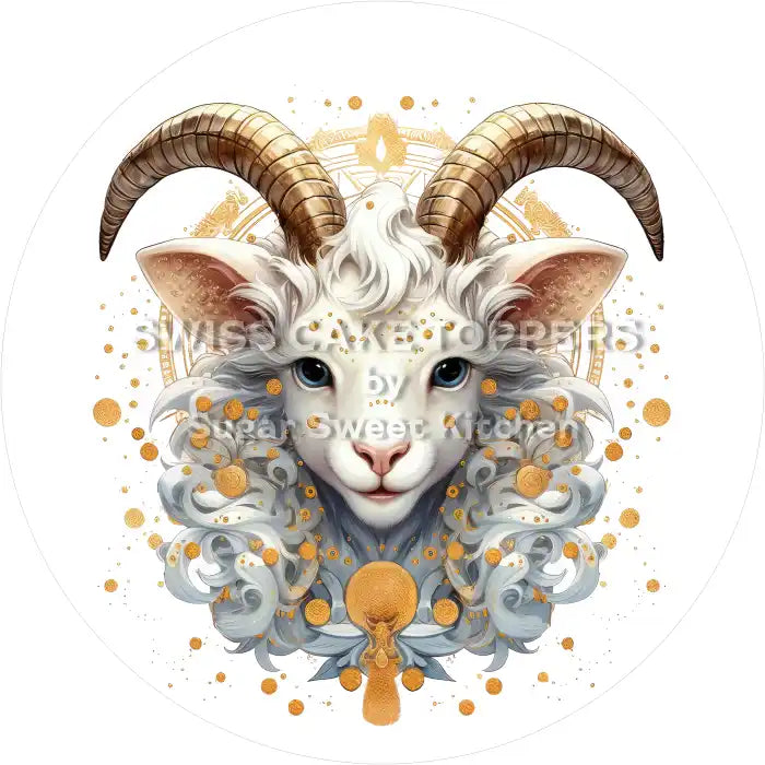 Sternzeichen Steinbock-Tortenaufleger1 - personalisierbar - Fondant- Torten- & Cupcakeaufleger Sugar Sweet Kitchen