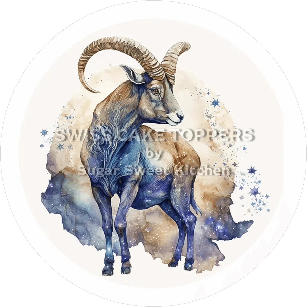 Sternzeichen Steinbock-Tortenaufleger2 - personalisierbar - Fondant- Torten- & Cupcakeaufleger Sugar Sweet Kitchen