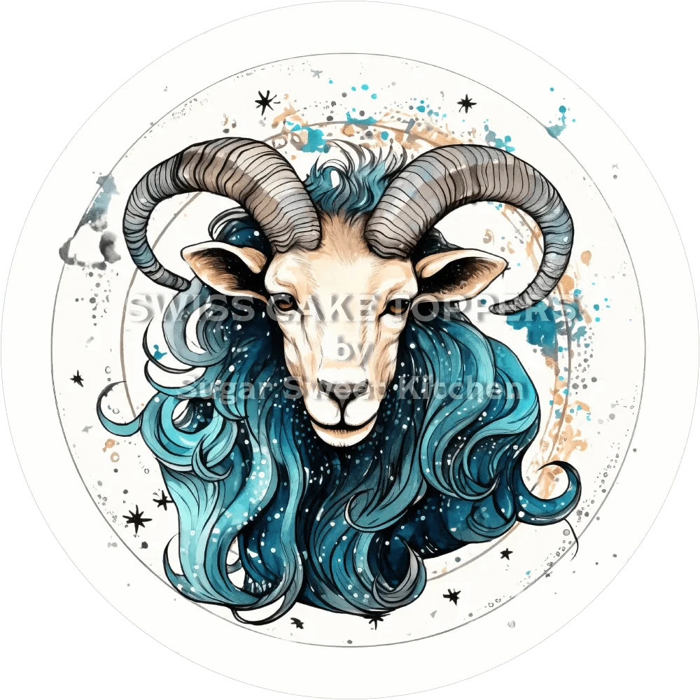 Sternzeichen Steinbock-Tortenaufleger3 - personalisierbar - Fondant- Torten- & Cupcakeaufleger Sugar Sweet Kitchen