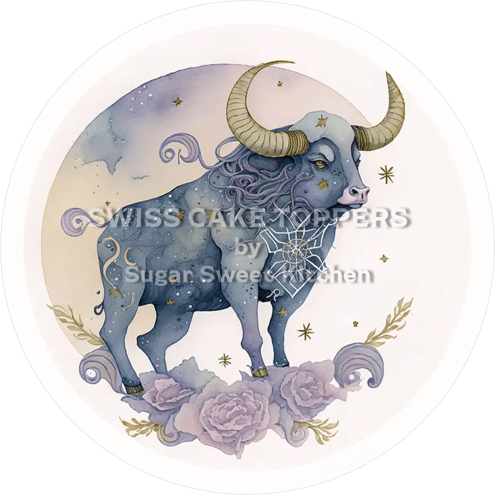 Sternzeichen Stier-Tortenaufleger2 - personalisierbar - Fondant- Torten- & Cupcakeaufleger Sugar Sweet Kitchen