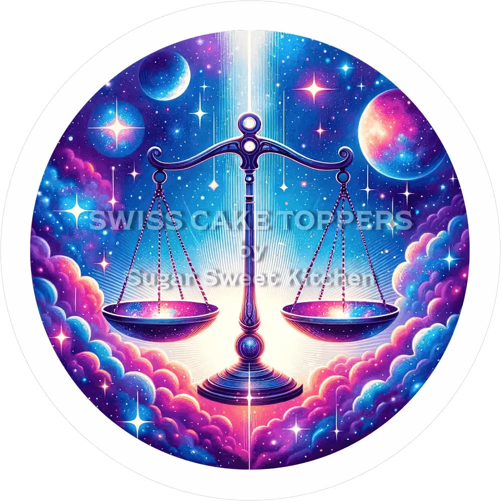 Sternzeichen Waage-Tortenaufleger5 - personalisierbar - Fondant- Torten- & Cupcakeaufleger Sugar Sweet Kitchen