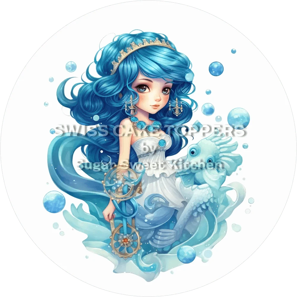 Sternzeichen Wassermann-Tortenaufleger1 - personalisierbar - Fondant- Torten- & Cupcakeaufleger Sugar Sweet Kitchen