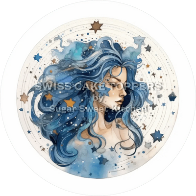 Sternzeichen Wassermann-Tortenaufleger3 - personalisierbar