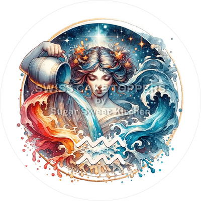 Sternzeichen Wassermann-Tortenaufleger4 - personalisierbar