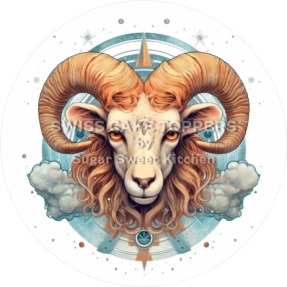 Sternzeichen Widder-Tortenaufleger1 - personalisierbar - Fondant- Torten- & Cupcakeaufleger Sugar Sweet Kitchen